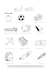 English Worksheet: A/an