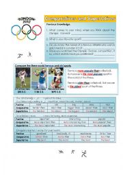 English Worksheet: The London 2012 Olympic Game Medals - Comparatives and Superlatives