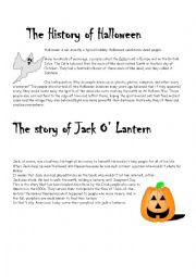 English Worksheet: History of Halloween: reading and quiz