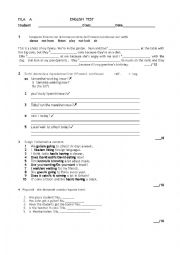 English Worksheet: TEST  ABOUT PRESENT CONTINUOUS