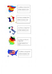 English Worksheet: Countries and Nationalities