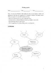 English Worksheet: Writing a speech 