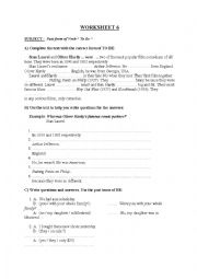 English Worksheet: Past Form of To Be