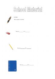 English Worksheet: School Material