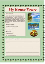 English Worksheet: My Home Town