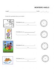 English Worksheet: What time is it?