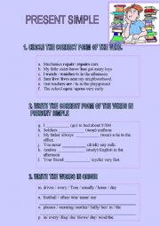 English Worksheet: present simple