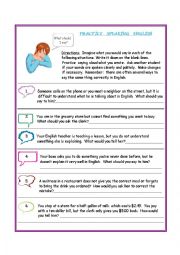 English Worksheet: Practice Speaking English