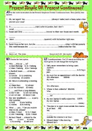 Present Simple Vs Present Continuous Quiz