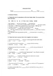 English Worksheet: Test - 11th grade