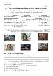 English Worksheet: Activities while watching Gran Torino