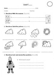 English Worksheet: QUIZ N2