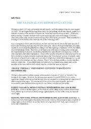 English Worksheet: UFO story