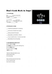 English Worksheet: Dont look back in anger Oasis