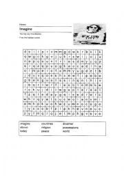 John Lennon Imagine word search