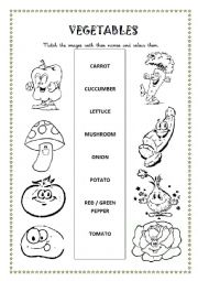 English Worksheet: VEGETABLES