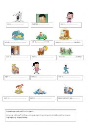 English Worksheet: Choose the correct words and fill in the blanks.