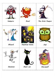 English Worksheet: Halloween Cards - Part 1