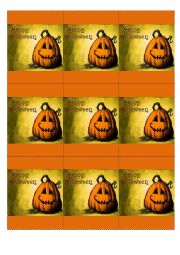 English Worksheet: Halloween Cards - Part 3 (Cards Back)