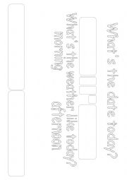 English Worksheet: date and weather poster