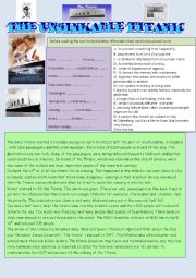 English Worksheet: the unsinkable Titanic