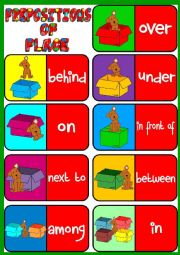 Prepositions of place - dominoes