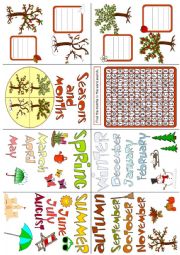 English Worksheet: Seasons and months - mini book