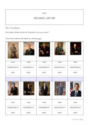 English Worksheet: 2012 American Presidential Election
