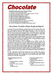 English Worksheet: Chocolate