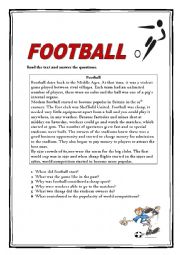 English Worksheet: Football