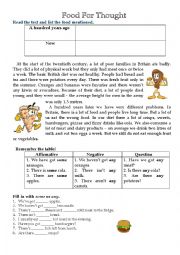 English Worksheet: Food For Thought