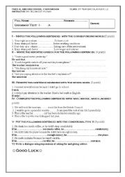 English Worksheet: grammar and vocabulary test