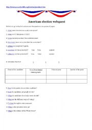 English Worksheet: American election a webquest