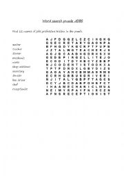English Worksheet: Word search puzzle - Jobs