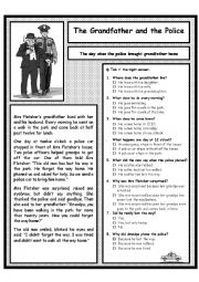 English Worksheet: The Grandfather and the Police