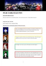 English Worksheet: Dark Shadows
