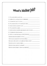 English Worksheet: Whats his/her job? 