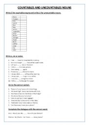 Countables and Uncountables Nouns