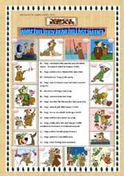 English Worksheet:  What did Yogi Bear do last week?