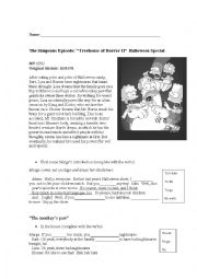 English Worksheet: The Simpsons  Treehouse of Horror II