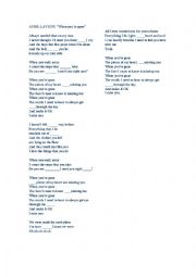 English Worksheet: Avril Lavigne song