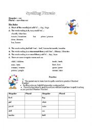 English Worksheet: spelling plurals