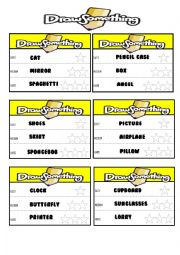 English Worksheet: Draw something cards ( 2 )