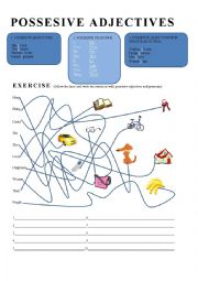 English Worksheet: POSSESIVE PRONOUNS AND ADJECTIVES