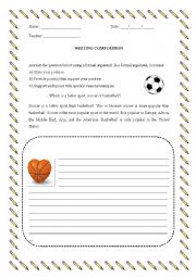 English Worksheet: Writing Composition