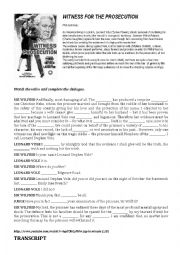 English Worksheet: WITNESS FOR THE PROSECUTION