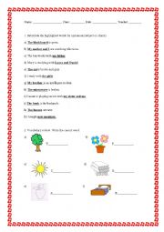 English Worksheet: Subject and object pronouns