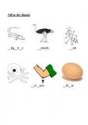 English Worksheet: fill in the blanks