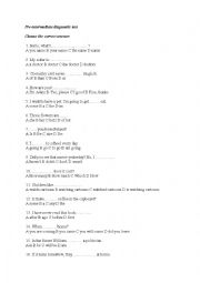 English Worksheet: Pre-intermediate diagnostic test