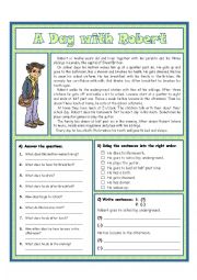 English Worksheet: A day with Robert